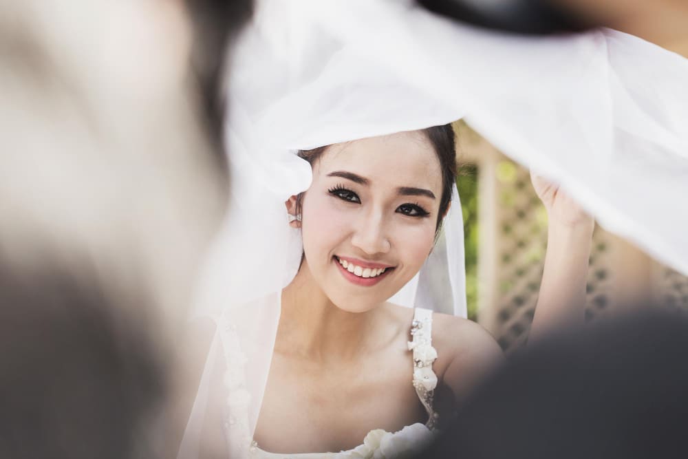 cute asian bride